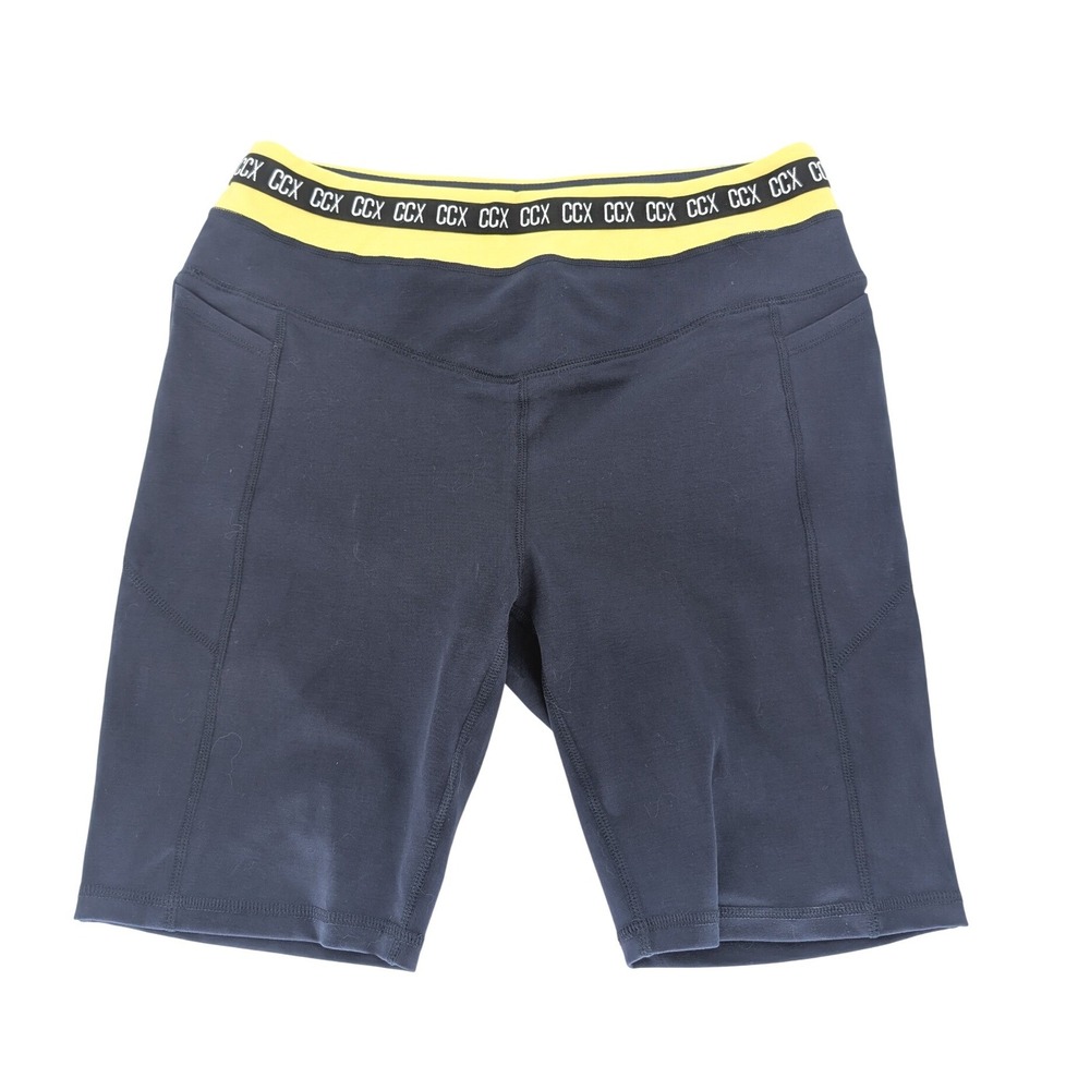 City Chic CCX Short Hot Shot Biker Shorts Women 18 Navy Blue Ruched Scrunch Butt